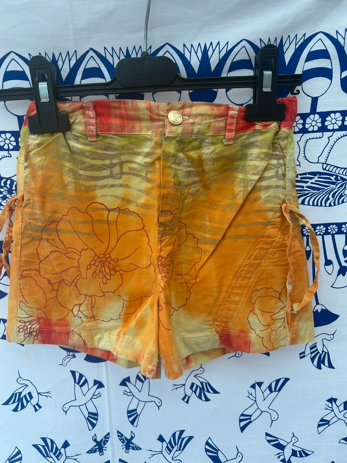 Short 5 ans fille 3 pommes orange floral